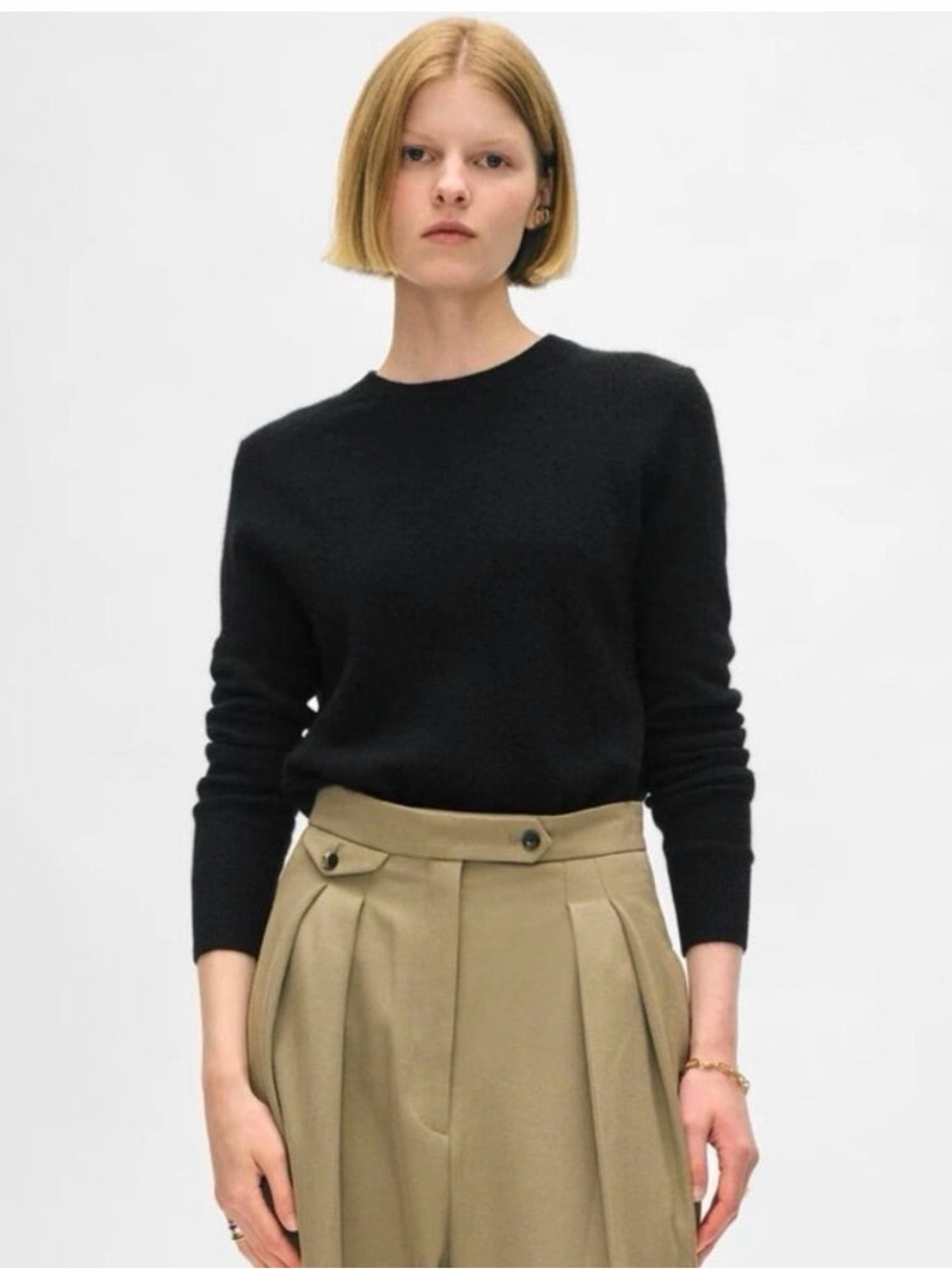 White + Warren Essentials Cashmere Crewneck Sweater Size Medium